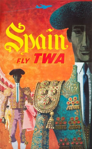 Fly TWA Spain Travel Poster